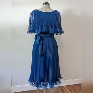 Vintage Chiffon Pleated Dress